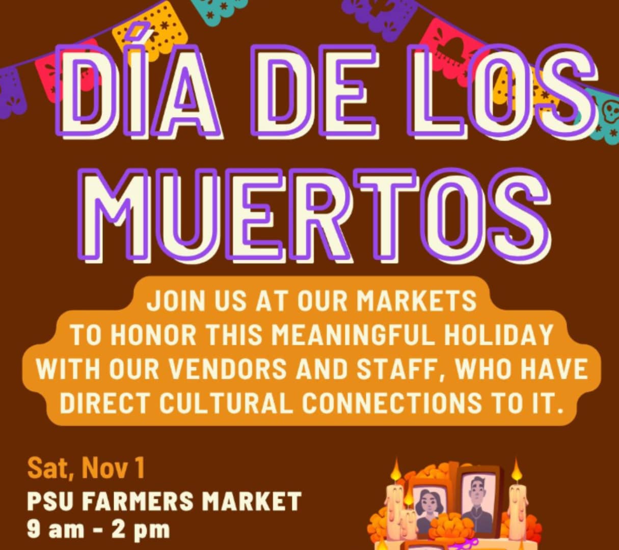 dia de los muertos at farmers markets
