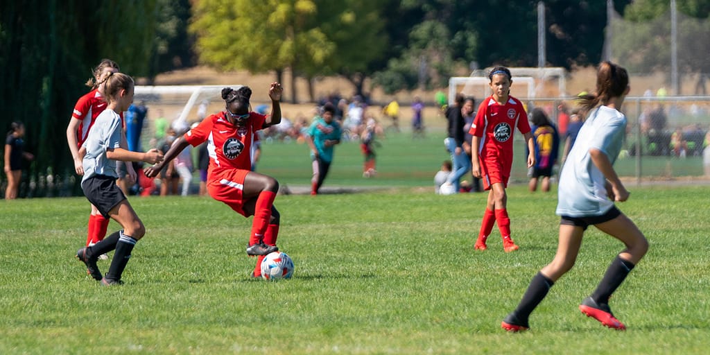 Girls Playing Soccer