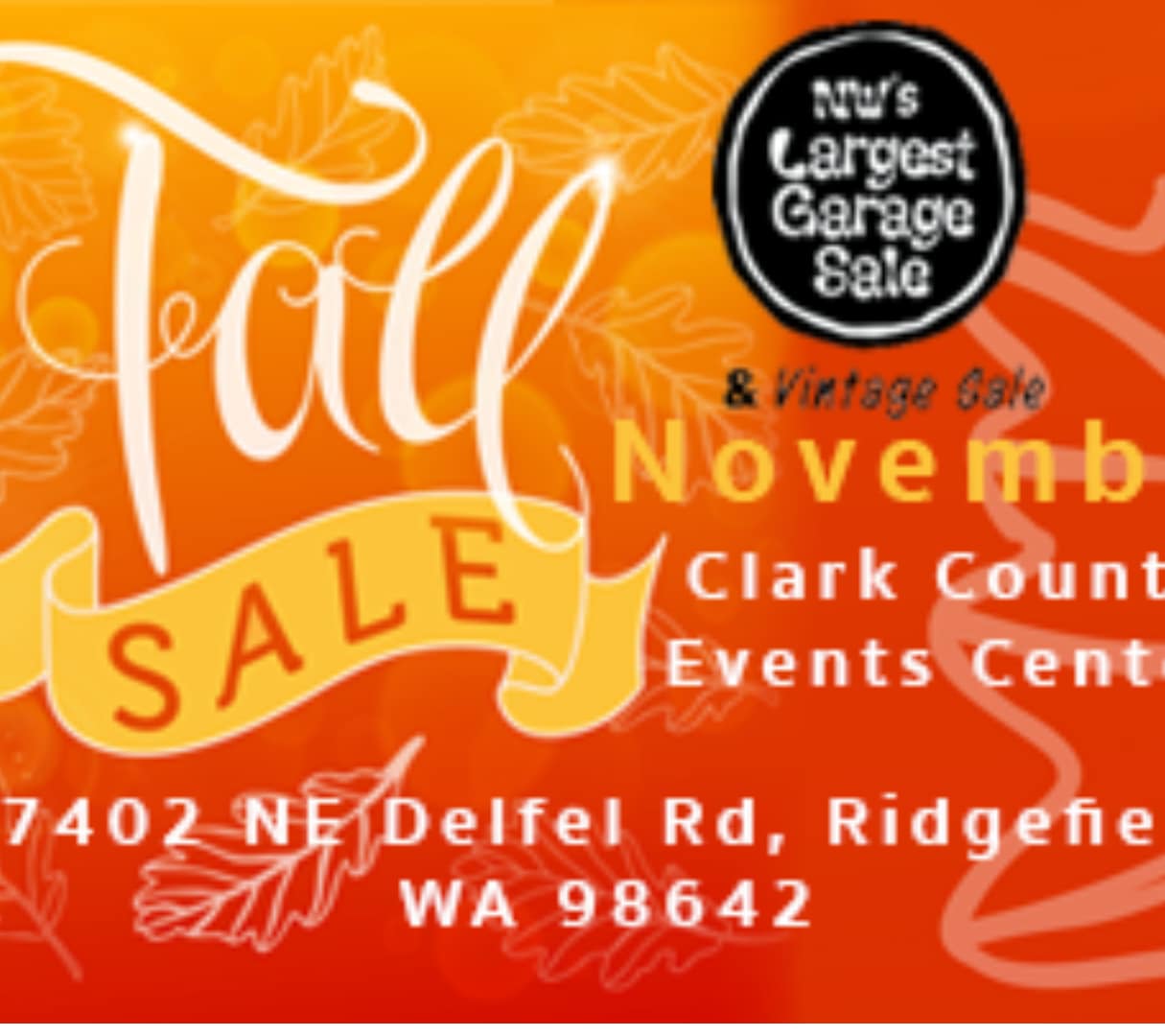 NW Largest Garage Sale Fall Sale