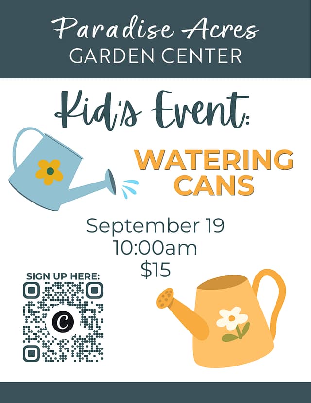 Watering Can Decorating for Kids at Paradise Acres Garden Center in Portland