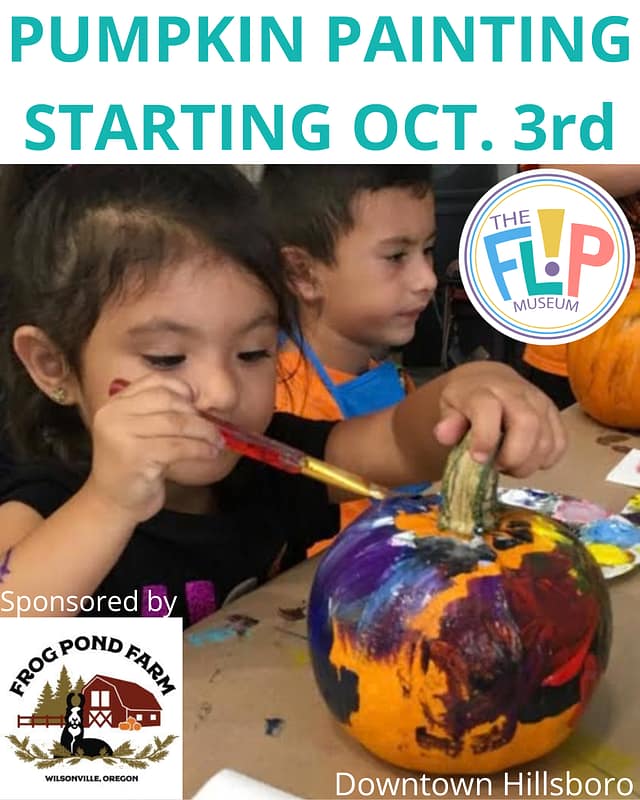 Pumpkin Painting at FLIP at The FLIP Children's Museum of Hillsboro in Portland