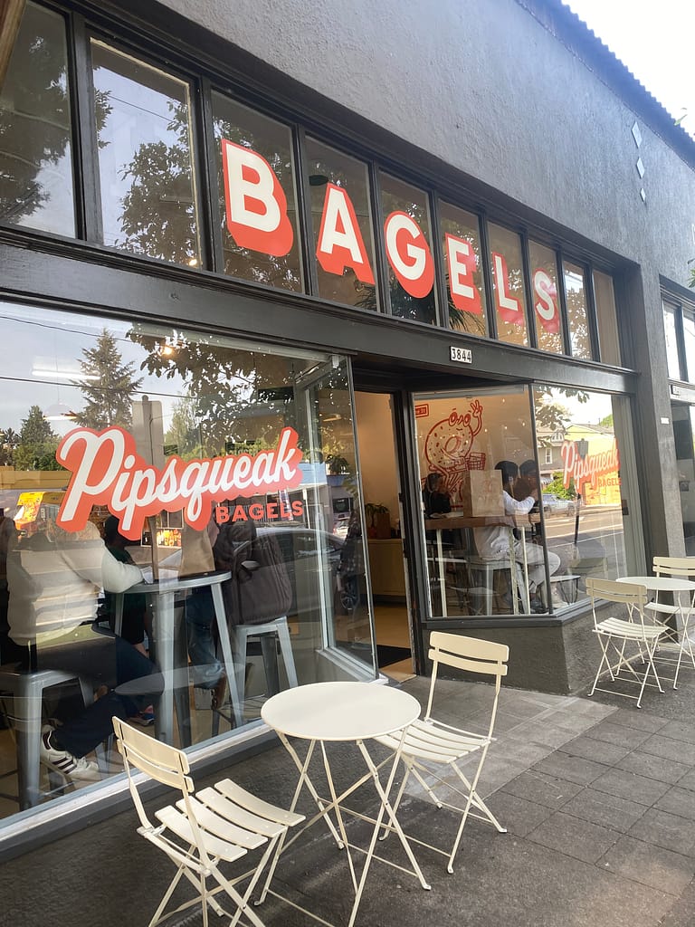 pipsqueak bagels storefront in portland or