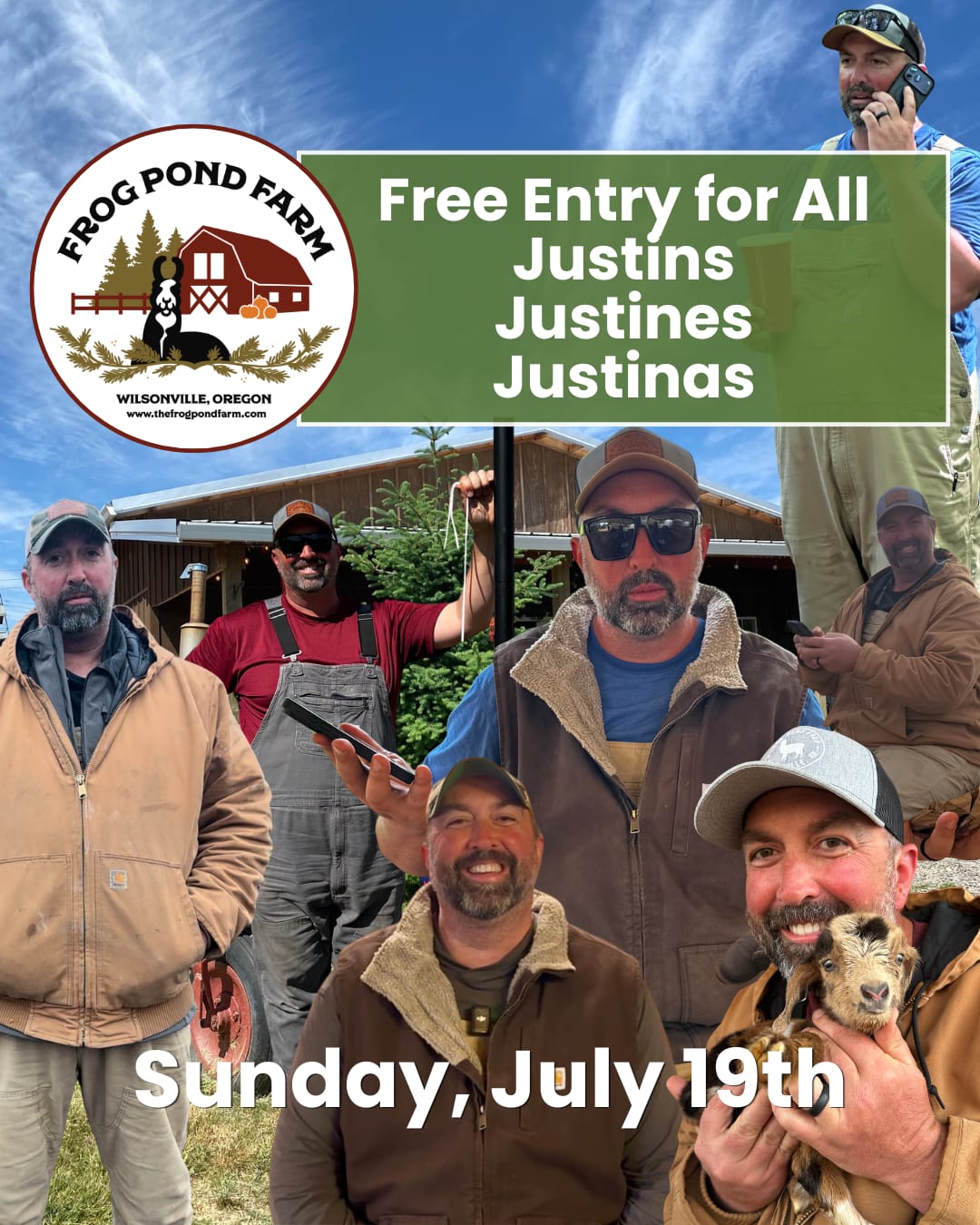 Free Farm Day for Justins!